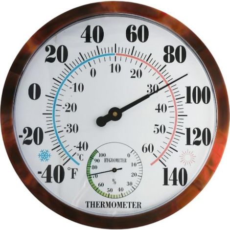 Thermomètre d'extérieur rétro 25 cm – Étanche, grand cadran, sans piles – Convient pour les jardins, terrasses, clôtures et garages (1/5)