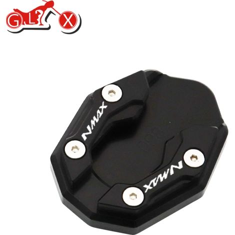 (Noir) Accessoires moto compatibles avec YAMAHA NMAX155 NMAX125 N-MAX NMAX 155 125 : extension de béquille latérale, plaque de béquille, maxpower (1/4)
