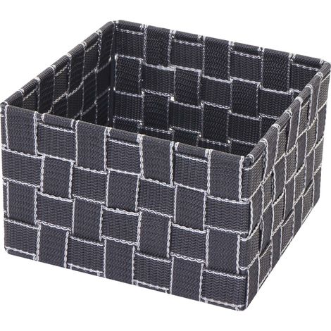 Cestino portaoggetti cesto decorativo accessori portaoggetti trucco bagno 12x19x19 cm grigio scuro 040003767