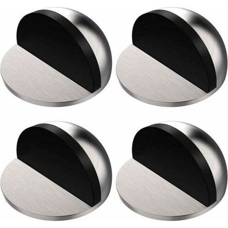 4 Pcs Arrêts de Portes Argent, Butée de Porte Adhesive, Butées de Porte en Acier Inoxydable avec Autocollants, Inutile de Percer, pour la Maison et le Bureau (1/5)
