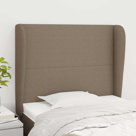 Tête de lit avec oreilles Taupe 93x23x118/128 cm Tissu (1/5)