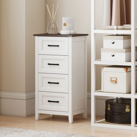 Commode à 4 tiroirs, meuble haut pour chambre à coucher et salon (1/5)