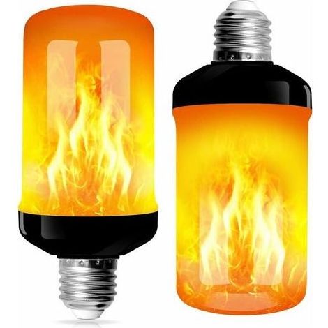 2 Pack Ampoule à Flamme E27 LED Ampoules 3 Modes avec Capteur de Gravité Ampoule de Flamme pour Décoration de Noël Intérieure/Extérieure/Bar/Fête (1/5)