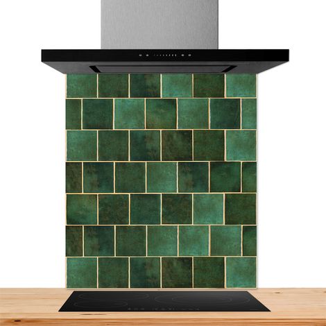 Fond de hotte décorative, ceramique verte vert 60x70 Fond de hotte (1/2)