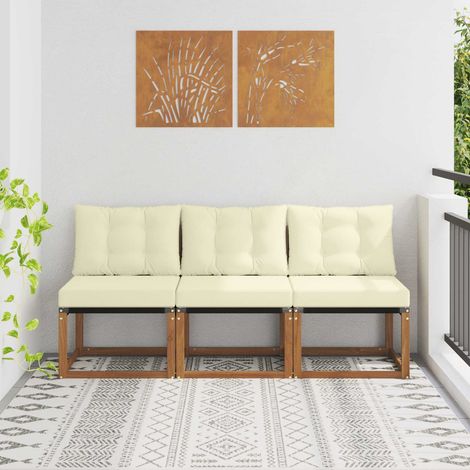 vidaXL 3 Piece Outdoor Middle sofa