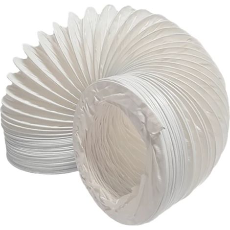 Tubo Evacuación PVC Blanco 150mm x 6m  75 Micrones  Para Secadora y Aire Acondicionado Portátil  Conducto de Gran Caudal