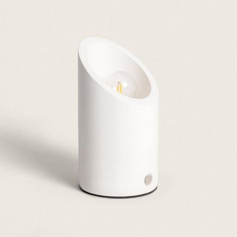 Lampada da Tavolo Gesso Rise Uplighter con Batteria USB Ricaricabile Bianco