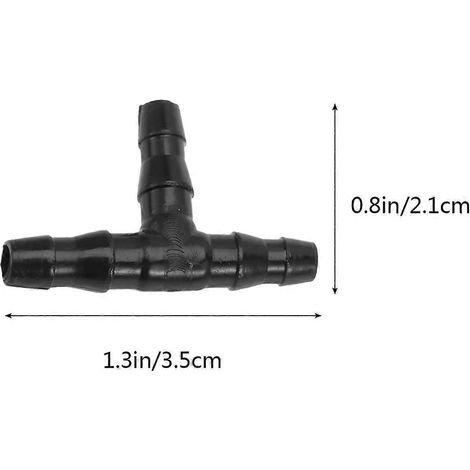 Raccords en T pour tuyau d'irrigation goutte à goutte, pour jardin, 200 pièces, noirs (1/5)