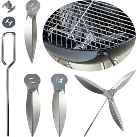Kit de Nettoyage One Touch de 47 cm, 2 grilles pour Weber Barbecue 90992 3618 7443 307443 307408 90719 Charcoal Kettle 7444 Kit de Nettoyage One Touch (1/5)