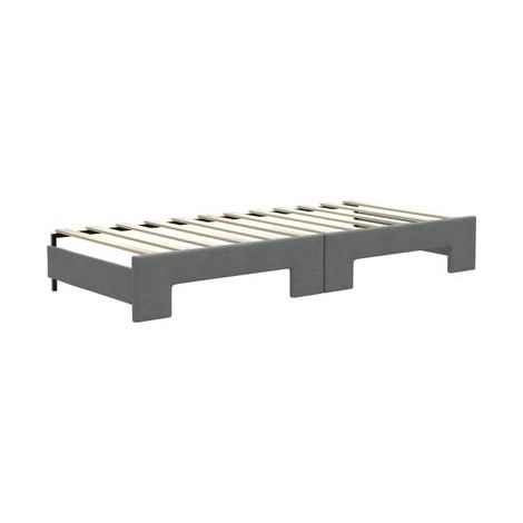 Lit avec tiroirs et méridienne avec tiroirs, gris foncé, 80 × 200 cm, tissu, rangement pratique intégré, tissu doux et respirant, meuble de chambre, design contemporain, montage facile (1/5)