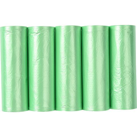 Pack of 100 tear-resistant organic waste bags for kitchens and food, compostable and biodegradable. (1/5)
