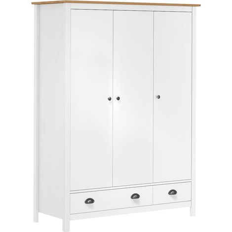 vidaXL Armario de 3 puertas Hill Range madera pino blanco 127x50x170cm (1/2)
