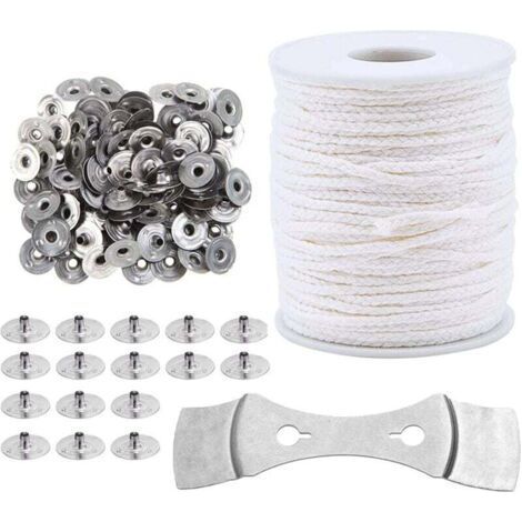 Candle Wick, Natural Candle Cotton Core, Candle Wick Pillars, Candle Making Accessories, For Candle Making, Braided Cotton Wick (White) (1/4)