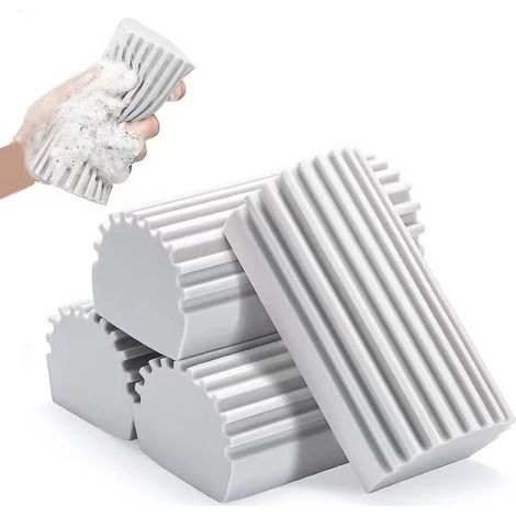Set mit 4 wiederverwendbaren Reinigungsschwämmen zur Reinigung von Fußleisten, Lüftungsschlitzen, Jalousien, Deckenventilatoren usw. (1/5)