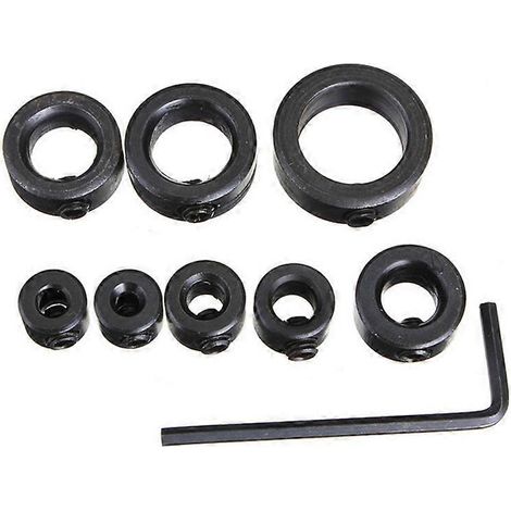 Ensemble de 8 bagues de positionnement de profondeur pour forets de 3 à 16 mm en alliage, outils de travail du bois (1/4)
