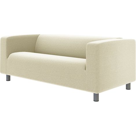 Housse pour canapé 2 places Klippan, tissu : Kaya Beige (tissu tricoté, résistant aux taches et aux rayures) (1/5)