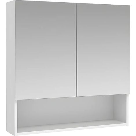 Armoire murale de salle de bain avec miroir et niche - Blanc - ZUMPA (1/5)