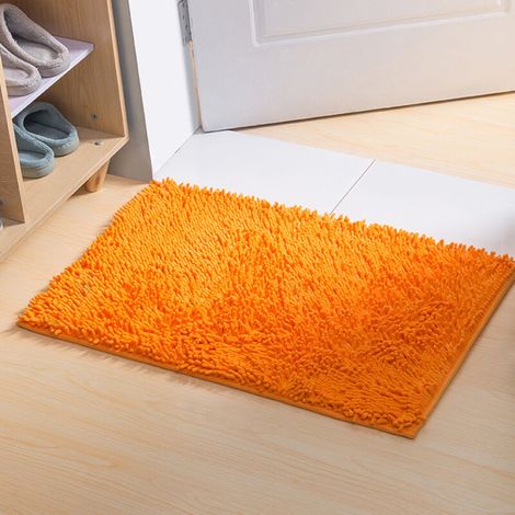 Tapis Shaggy Speed au pied de la porte de la salle de bain -60x90cm PAD -60X90CM [ORANGE] (1/5)