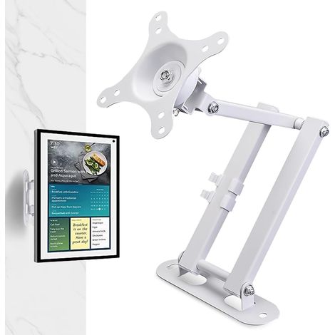Support mural pivotant : support mural réglable universel pour moniteur TV 10-32", 100 x 100, 75 x 75 mm, blanc (1/5)