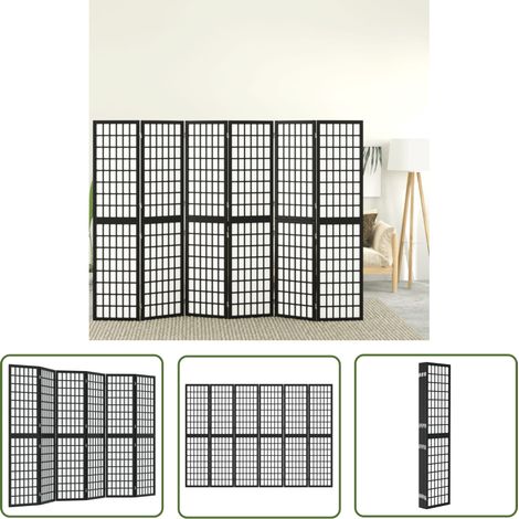 Paravent Cloison de séparation pliable 6 panneaux, Pour Jardin, Balcon, Terrasse 240x170 cm Noir OIB3128E (1/5)