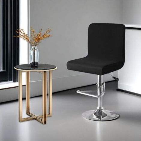 CCYKXA 4 Pièces Housse Tabouret De Bar Extensible Chaise pour Chaise Salle À Manger Haute-Black