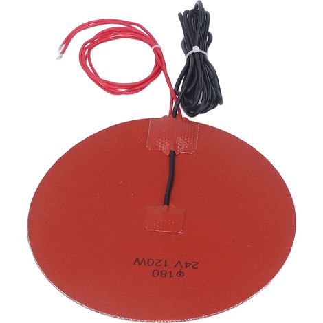 Tapis chauffant rond en silicone souple, résistant à l'abrasion, pour imprimante 3D, 120W, 24V DC (1/5)