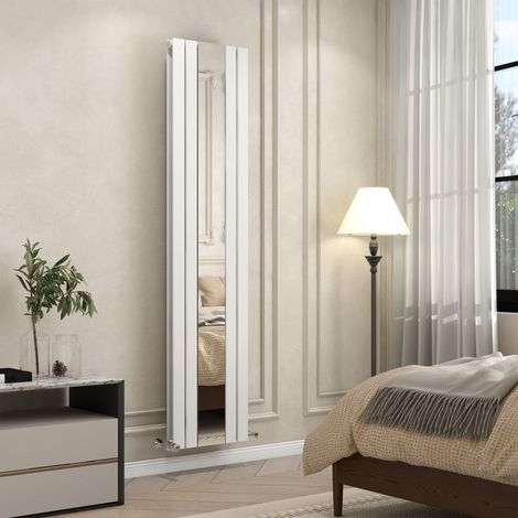 1800x417mm Vertical Radiator Double Flat Panel Central Heating Radiator With Mirror White (1/5)