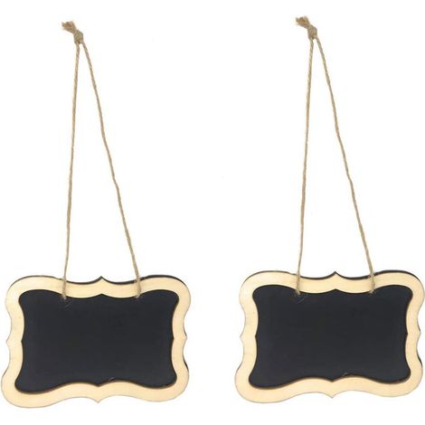 Set 2 lavagne rettangolare in Ardesia con Corda da Appendere Porta bigliettini memo Lavagna segnaposto da tavola