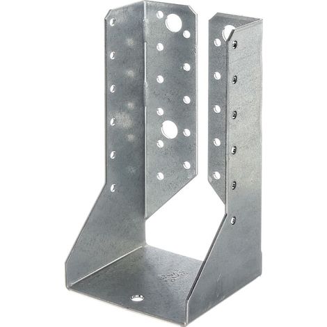 Sabot de charpente 76 x 152 mm – Acier galvanisé sendzimir – Fixation latérale compacte – Montage renforcé 4 trous Ø 11 mm –