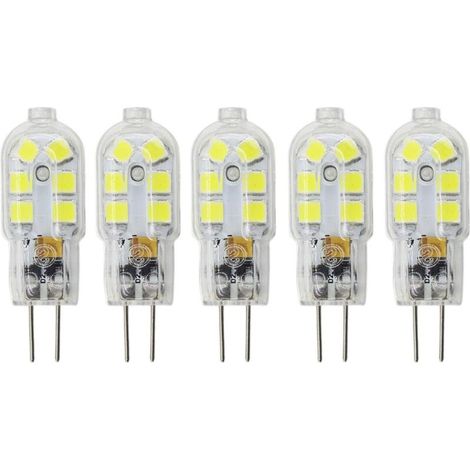 5er-Pack G4 LED Lampe, 20W Halogenlampen Äquivalent, G4 2W LED Lampe Sparsam Für Dunstabzugshauben Lampen, AC/DC 12V 180LM 3000K Transparente Farbe (1/5)