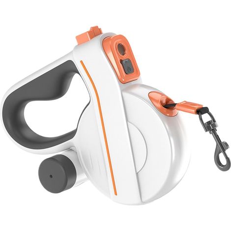 Laisse extensible pour chien de 5 mètres de long avec éclairage LED - poignée antidérapante, nylon réfléchissant double face - convient aux chiens de petite et moyenne taille, idéale pour une utilisat (1/5)