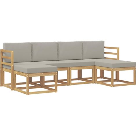 Set di divani da esterno 6 pz Bianco e Grigio Chiaro vidaXL (1/5)