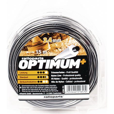 Fil nylon Optimum épaisseur de fil 2,4mm longueur de fil 15m RATIOPARTS