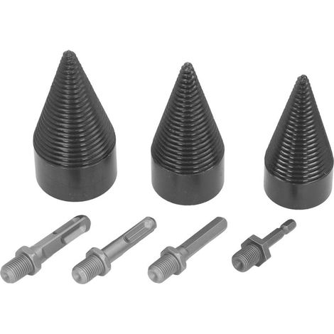 Kit de cortadores de cono de 32 mm, 42 mm y 50 mm con brocas de vástago cuadrado, redondo y hexagonal - Herramientas de perforación de leña de alta resistencia (1/5)