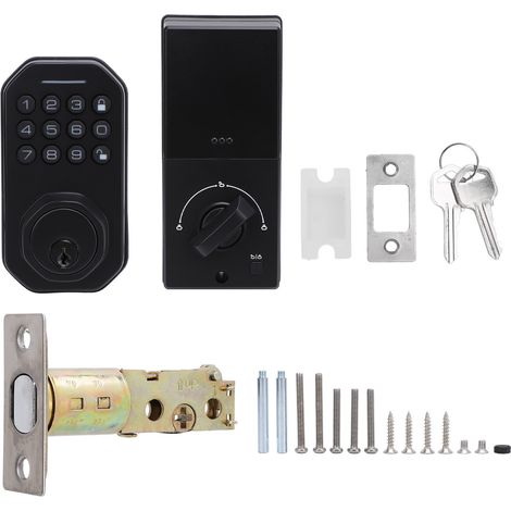 serrure de porte-Serrure connectée à contrôle par app avec code virtuel et auto-blocage - Anti-statique, 2 clés (1/5)