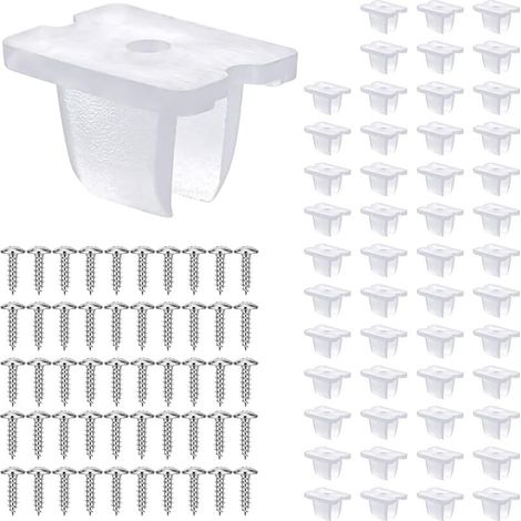 50 Pièces LED Néon Montage Clips Fixation Ruban Led Exterieur Attache Ruban Led Neon avec Vis Support Fixation Pinces en Plastique pour 5 virgule 3 mm (1/4)