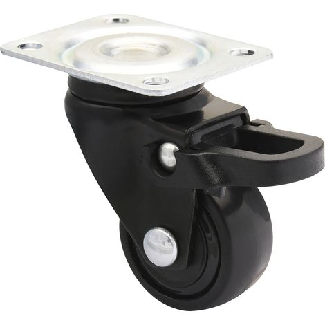 Wagner Lenkroller mit Feststeller RO2327 mit Kunststoff-Rad ø 25mm und Gleitlager - Möbelrolle Tragkraft 12kg, Stahl/Kunststoff schwarz