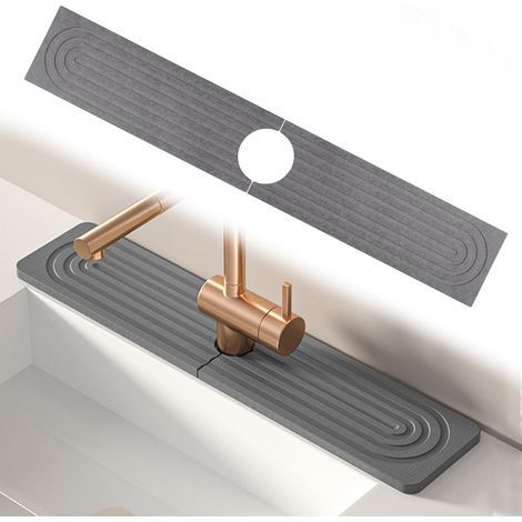 1 Tapis Robinet Diatomite 60x10cm Séchage Rapide Antidérapant Pierre Absorbante Pour Cuisine Salle De Bain