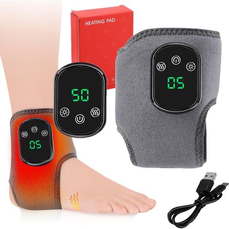 Un masseur de pieds révolutionnaire doté de fonctions neurologiques: coussins chauffants pour les chevilles par USB, un masseur 3 en 1 avec 5 niveaux de chauffage, 3 réglages et une taille unisexe pou (1/5)