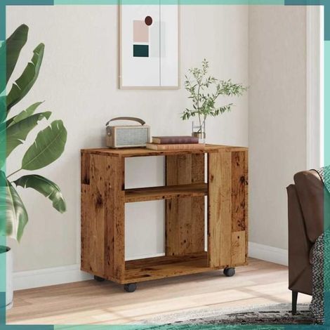 856026 Table d'appoint vieux bois 70x35x55 cm bois d'ingénierie (1/5)