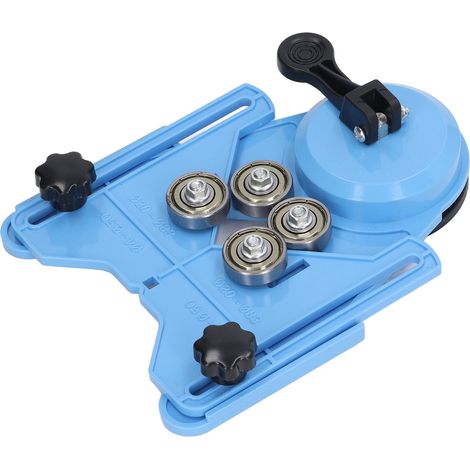 Gabarit de perçage Blue Hole avec ventouse pour foret cloche, scie cloche, pour marbre, carrelage et verre. (1/5)