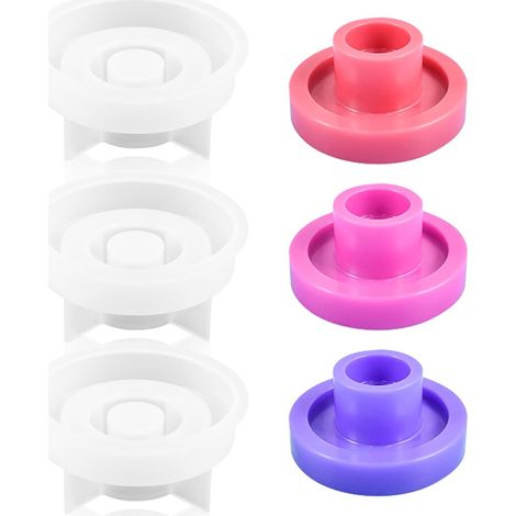 Lot de 3 moules en silicone pour bougeoirs - Moules en silicone pour béton - Bougeoir en ciment - Pour bougies faites à la main - Bougies parfumées - Décoration de maison (1/5)