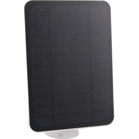 Panneau solaire 4W 5V pour caméras de sécurité Arlo, Ring et Blink, étanche IP65, avec support orientable à 360°, blanc. (1/5)