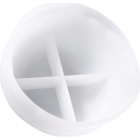 Molde de silicona blanca con forma de cuenco irregular para manualidades caseras. (1/5)