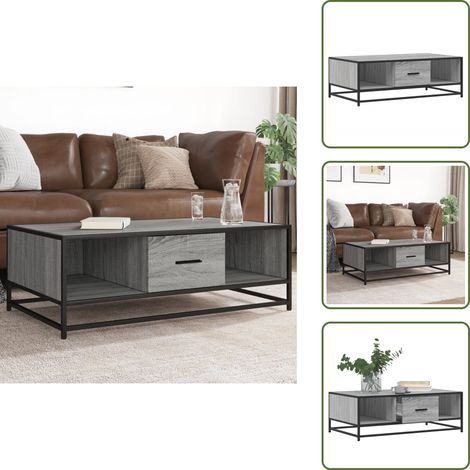 vidaXL Couchtisch Grau Sonoma 100x57x35 cm Holzwerkstoff und Metall (1/5)