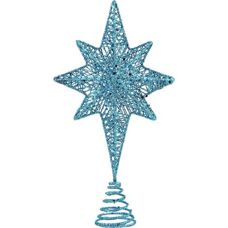 étoile à huit branches pour sapin de Noël (bleue)-30x16cm-Blue (1/3)