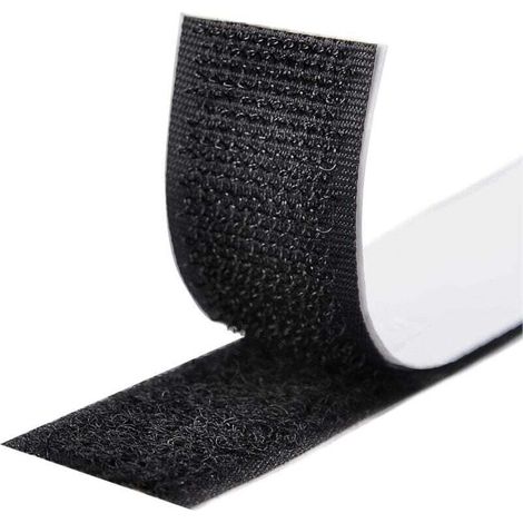 5M Klebeband, Klettverschluss, selbstklebendes Klettband für alle Montagearten, 16 mm Bilderrahmen (Schwarz)