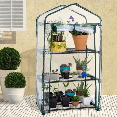 Housse de serre à 3 étages en PVC - Housse de rechange pour mini serre de jardin pour intérieur ou extérieur (support en fer non inclus) (1/5)