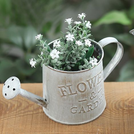 Seau à Fleurs en Fer - Style Rétro Baril Métallique - Décoration Intérieure et Arrosage - 18,5 x 7,8 x 8,6 cm - 1 Pièce (1/5)