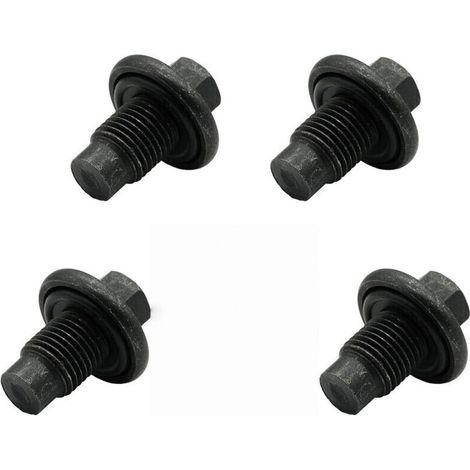 4 pièces de bouchons de vidange d'huile avec joints M14x1,5 bouchon de vidange d'huile vis bouchon en acier au carbone avec bord bouchon à vis bouchon de gorge bouchon d'huile avec capuchon (1/4)